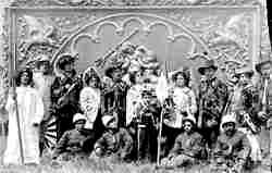 Barnum and Bailey Circus group photo circus wagon