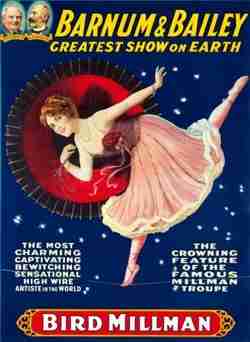 Bird Millman circus performer wire walker