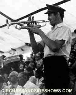 Chuck Schlarbaum on the Clyde Beatty Cole Bros. Circus bandstand