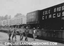 Cole Bros Train- Gene Meade, Hayden Richards, Tex Fetta, Roger Boyd and Walt Brinkman