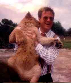 Karl Larsson with lion cub