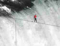 Nik crossing Niagara Falls